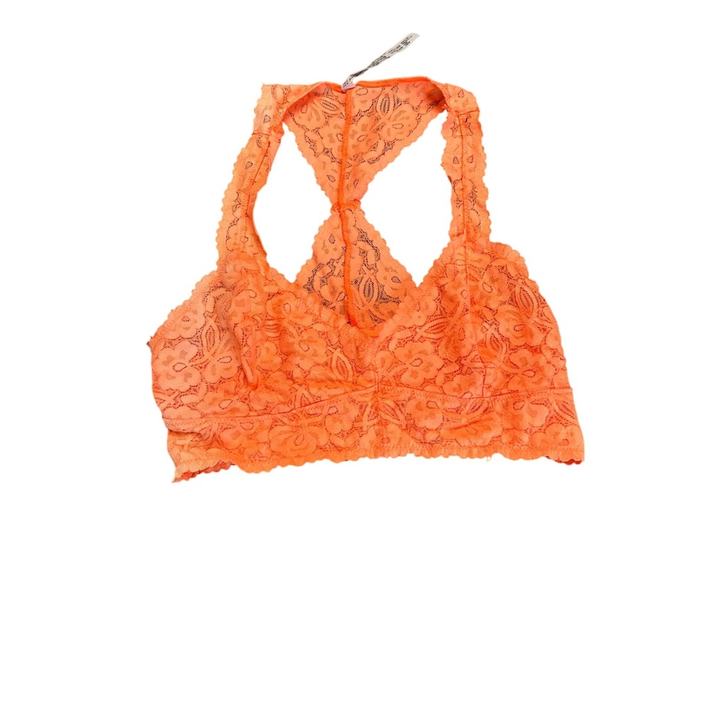 Intimately‎ Free People Neon Orange Floral Lace Racerback Bralette OB403162